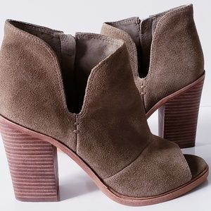 Katleen peep toe suede booties by Vince Camuto